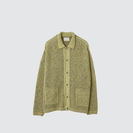MESH KNITTED BUTTONED CARDIGAN (YK24SS0676S)
