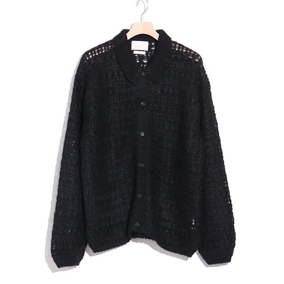 MOHAIR SILK MESH KNIT SHIRT | Harmonia | UNUSED URU YOKE stein