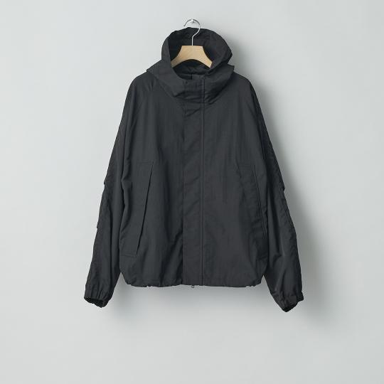 NYLON TWILL HOODED ZIP UP JACKET