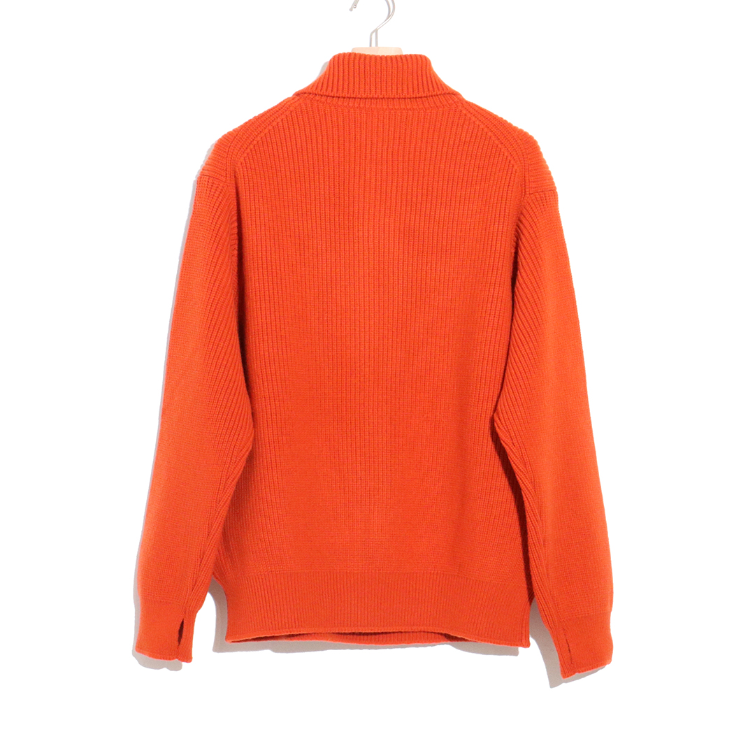 3/4 FRONT ZIP HIGHNECK RIB SWEATER | Harmonia | UNUSED URU YOKE