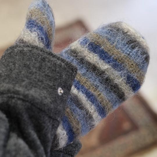 MOHAIR BORDER MITTENS (YK24FW0826A)