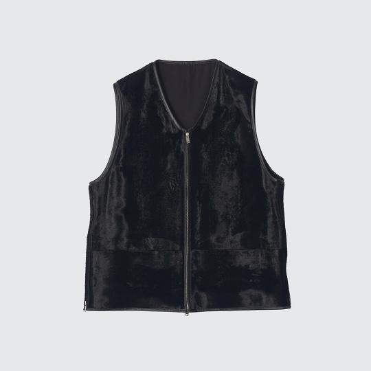 VELVET FRONT ZIP VEST (YK24FW0772V)