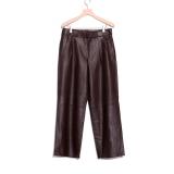 BELTED LEATHER 2TUCK TROUSERS